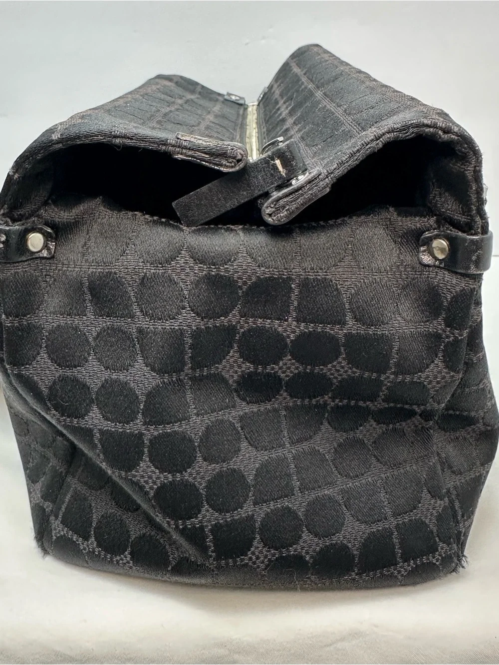 kate spade Black Shoulder Bag with Subtle Jacquard Pattern